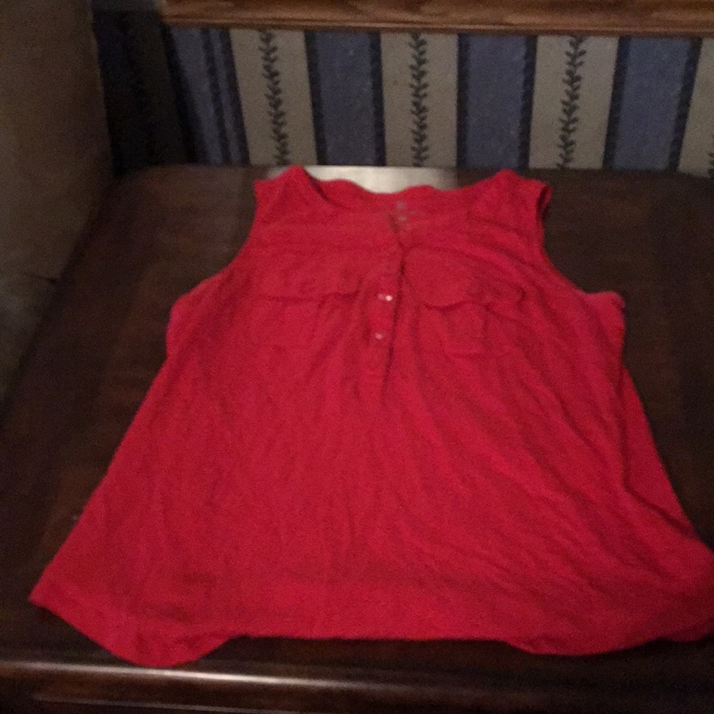 New York and company. Red tank top
